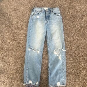 Trendy Distressed Light Blue Women's Jeans
